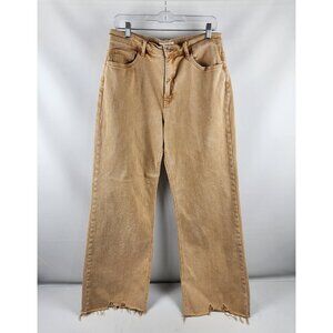 Lovervet Jeans Womens 32/15 Tan Rust Wide Leg Frayed Hem Denim (32x31)